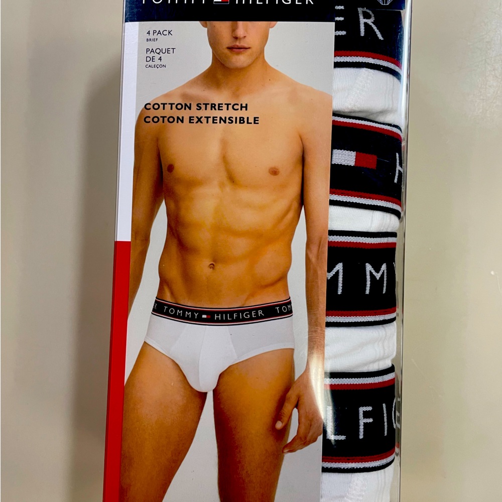 BRAND NEW Tommy Hilfiger Mens XXL Underwear White Pack of Four Cotton Stretch